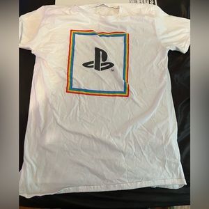 PlayStation T-Shirt with rainbow boarder size L
